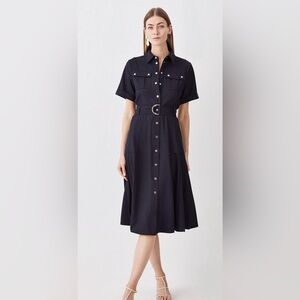 Karen Millen Navy Belted Utility Dress US 8/UK 12